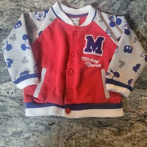 Disney Mickey Mouse Infant Toddler Red Varsity Letterman Jacket